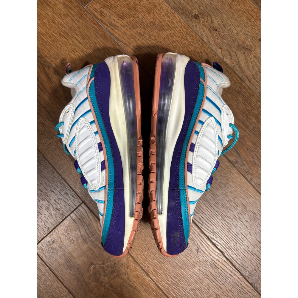 Nike‎ Air Max 98 SE Shoes White Teal Purple Orange Swoosh Size 7Y - Picture 9 of 12